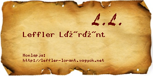 Leffler Lóránt névjegykártya